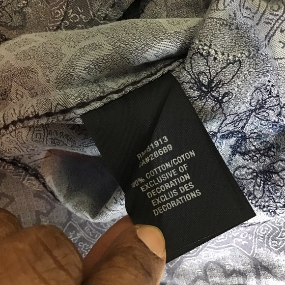 Robert Graham Men’s Button Down Blue floral Print Flip Cuff  Shirt Sz. 2XL EUC - Picture 10 of 13